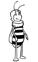 A coloring page of maya the bee